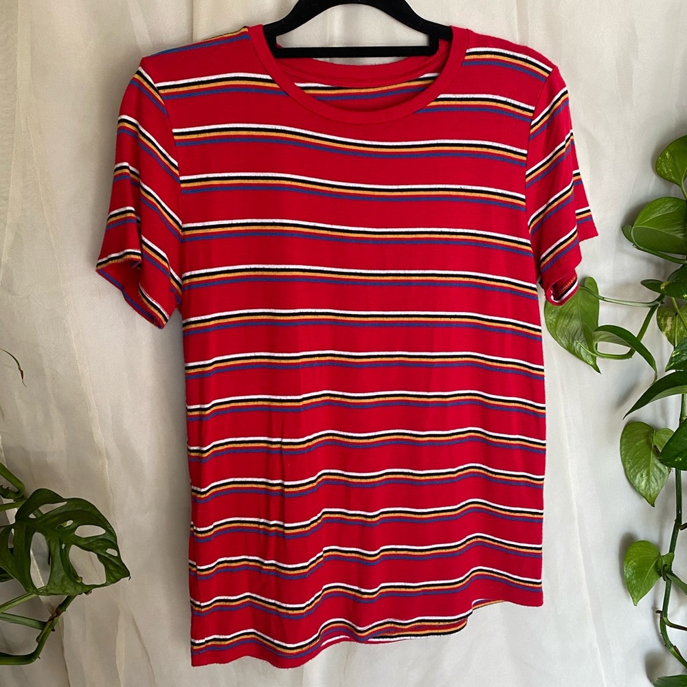 Red striped basic comfy tee - Picture 2 of 4